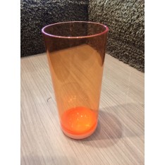 SET de 6 verres à eau en plastic, col. orange, haut. 17 cm,. Aulica