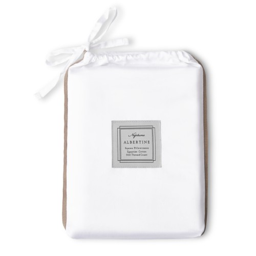 Albertine Square Pillowcases 65 x 65cm - Set of 2- Peat