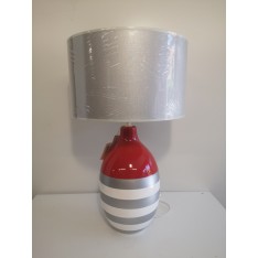 Lampe potiche Mirage col.rouge/gris/blanc