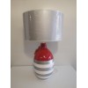 Lampe potiche Mirage col.rouge/gris/blanc