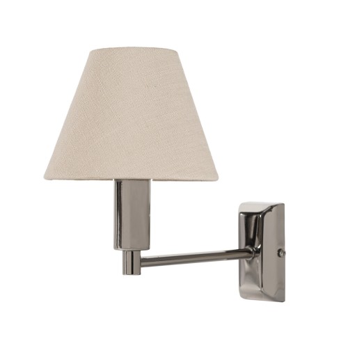 Brunswick Chrome Wall light - Natural Linen shade