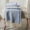 Helmshore Throw - Flax Blue