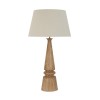 Large Wooden Table Lamp with Linen Shade - Honey