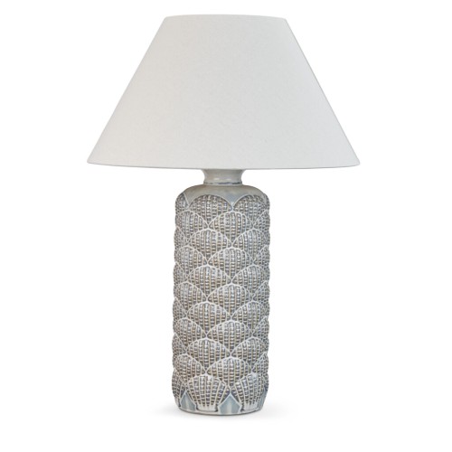 Dune Ceramic Large Table Lamp with Shade - Reactive Blue