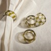 Carnaby Glass Check Napkin Ring - Set of 4