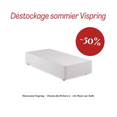 Vispring Sommier Prestige 160x200 avec pied 8cm bois